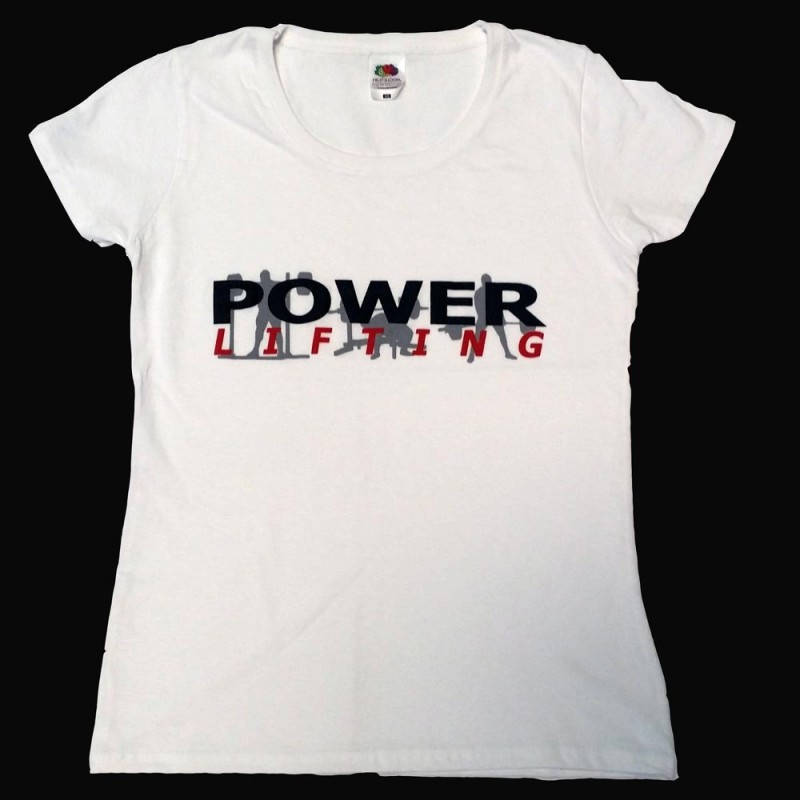 Powerlifting T-Shirt - white (Ladies fits)